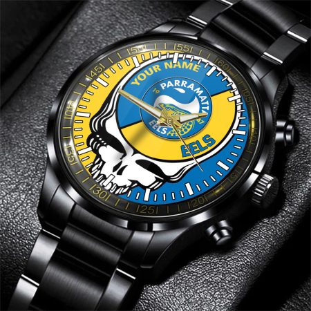 Parramatta Eels NRL Personalized 3D New Men Skull Hand Watch Gift For Fans For Father For Fan