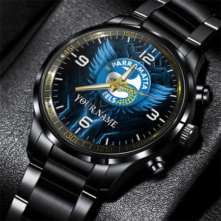 Parramatta Eels NRL Personalized Black Hand Watch Gift For Fans