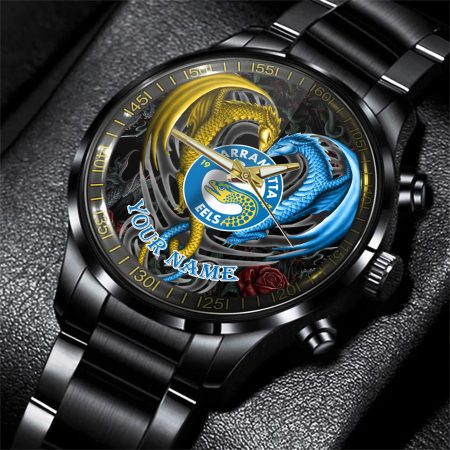Parramatta Eels NRL Personalized Black Hand Watch Gift For Fans