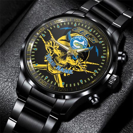 Parramatta Eels NRL Personalized Black Hand Watch Gift For Fans