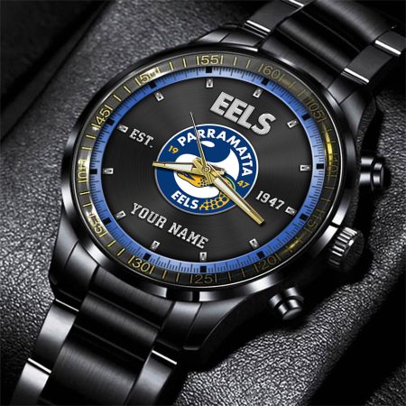 Parramatta Eels NRL Personalized Sport Black Fashion Watch Gifts For Fans