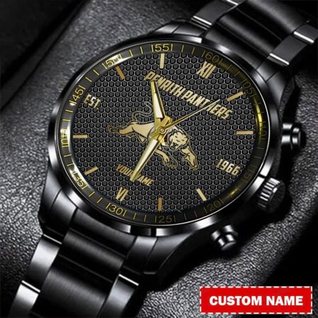 Penrith Panthers NRL Personalized Gold Metal Black Watch For Fan