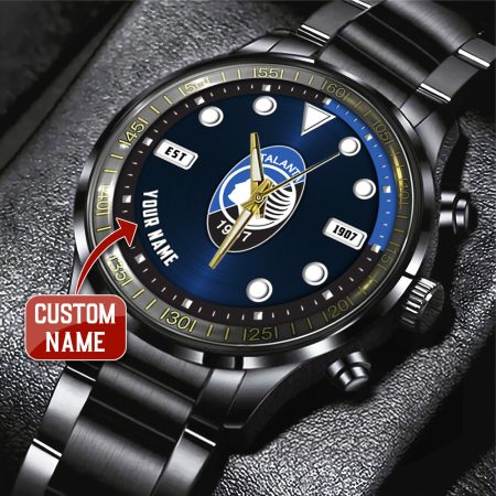 Personalized Atalanta BC Serie A Black Stainless Steel Watch Gift For Fan