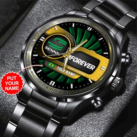 Personalized Ayrton Senna Motocycles Black Stainless Steel Watch Gift For Fan