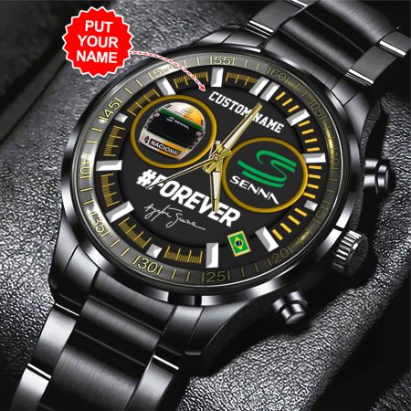 Personalized Ayrton Senna Motocycles Black Stainless Steel Watch Gift For Fan