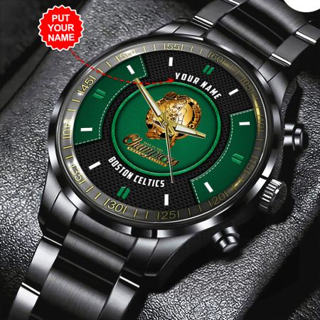 Personalized Boston Celtics MLS Black Stainless Steel Watch Gift For Fan