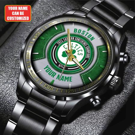 Personalized Boston Celtics MLS Black Stainless Steel Watch Gift For Fan
