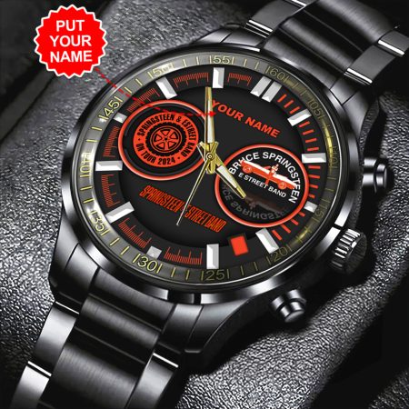 Personalized Bruce Springsteen Music Black Stainless Steel Watch Gift For Fan