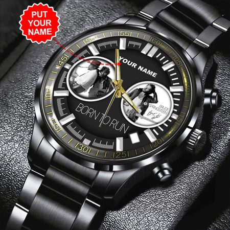 Personalized Bruce Springsteen Music Black Stainless Steel Watch Gift For Fan