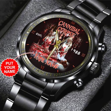 Personalized Cannibal Corpse Music Black Stainless Steel Watch Gift For Fan