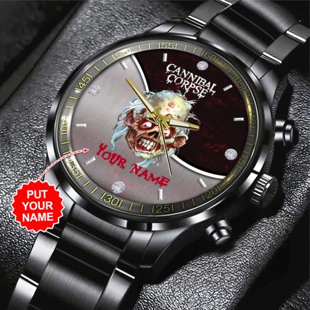 Personalized Cannibal Corpse Music Black Stainless Steel Watch Gift For Fan