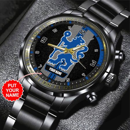 Personalized Chelsea Premier League Black Stainless Steel Watch Gift For Fan