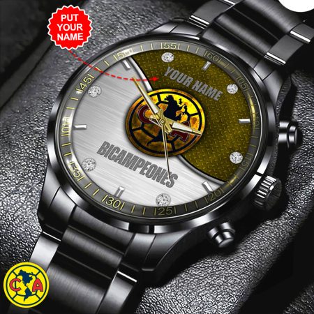 Personalized Club América Liga MX Black Stainless Steel Watch Gift For Fan