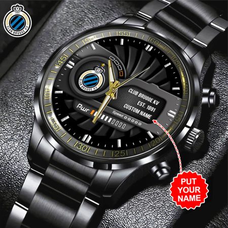 Personalized Club Brugge K.V. JPL Black Stainless Steel Watch Gift For Fan