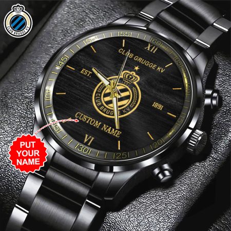 Personalized Club Brugge K.V. JPL Black Stainless Steel Watch Gift For Fan