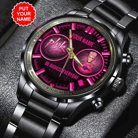 Personalized P!nk Music Black Stainless Steel Watch Gift For Fan