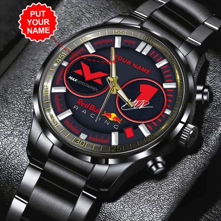 Personalized Red Bull Racing F1 MV1 Black Stainless Steel Watch Gift For Fan
