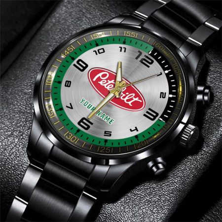 Peterbilt Truck Personalized Black Stainless Steel Hand Watch For Fan