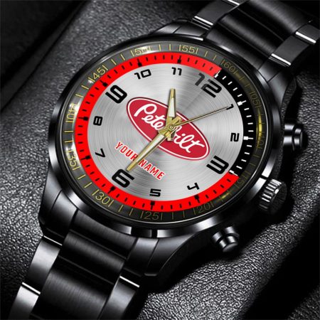 Peterbilt Truck Personalized Black Stainless Steel Hand Watch For Fan
