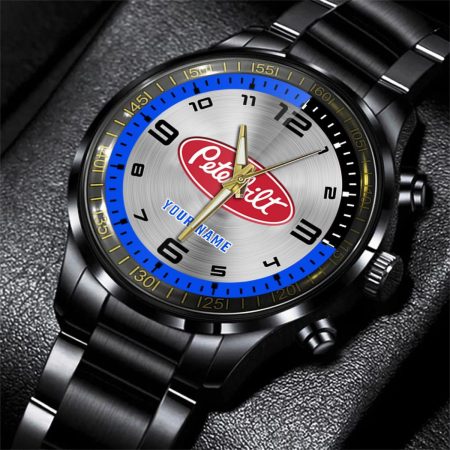 Peterbilt Truck Personalized Black Stainless Steel Hand Watch For Fan