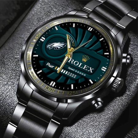 Philadelphia Eagles Black NFL Stainless Steel Watch Gift For Fan