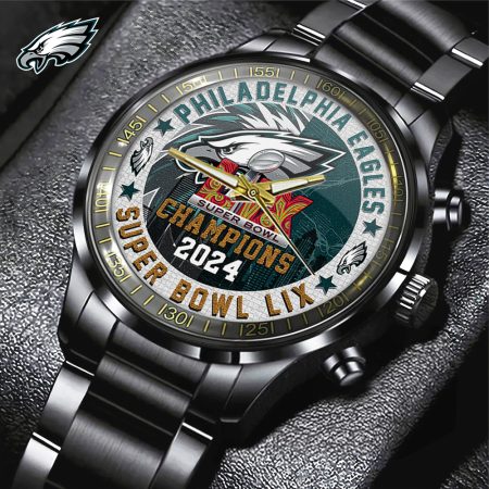 Philadelphia Eagles NFL Black Stainless Steel Watch Gift For Fan
