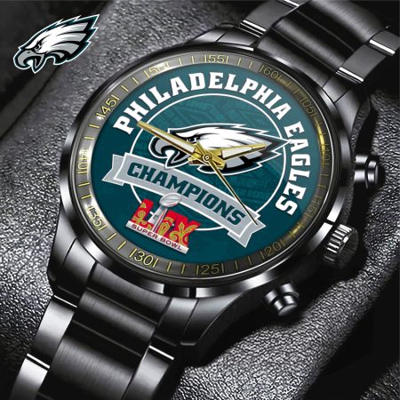 Philadelphia Eagles NFL Black Stainless Steel Watch Gift For Fan