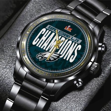 Philadelphia Eagles NFL Black Stainless Steel Watch Gift For Fan