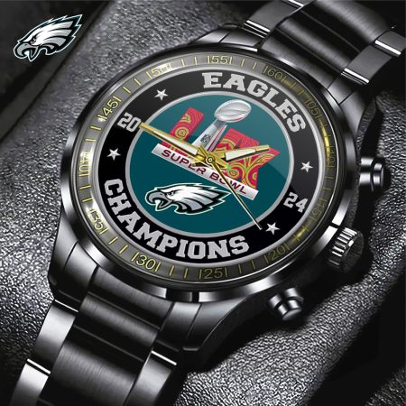 Philadelphia Eagles NFL Black Stainless Steel Watch Gift For Fan