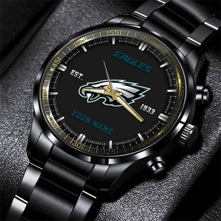 Philadelphia Eagles NFL Personalized Black Fashion Watch Gifts For Fans