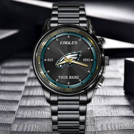 Philadelphia Eagles NFL Personalized Black Fashion Watch Gifts For Fans