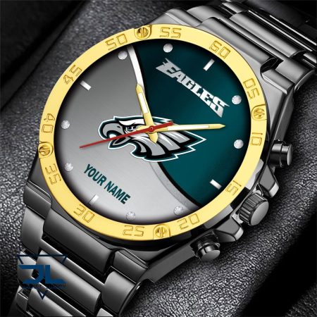 Philadelphia Eagles NFL Personalized Black Hand Watch Gifts For Fans