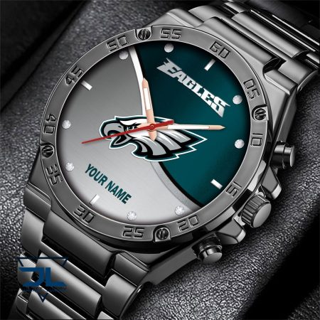 Philadelphia Eagles NFL Personalized Black Hand Watch Gifts For Fans