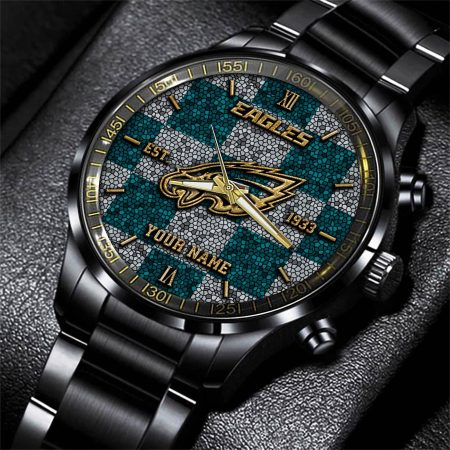 Philadelphia Eagles NFL Personalized Sport Black Watch Gifts For Fans
