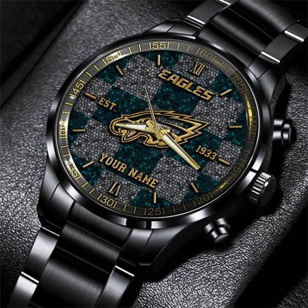 Philadelphia Eagles NFL Personalized Sport Black Watch Gifts For Fans