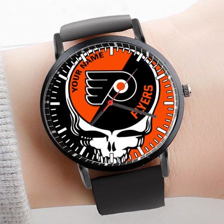 Philadelphia Flyers NHL Personalized 3D Men Leather Hand Watch Gift For Fans For Father
