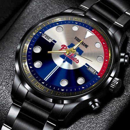 Philadelphia Phillies MLB Personalized New Black Hand Watch Gift For Fans