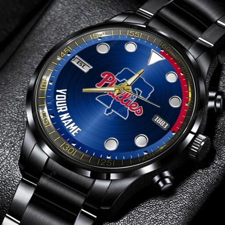 Philadelphia Phillies MLB Personalized New Black Hand Watch Gift For Fans