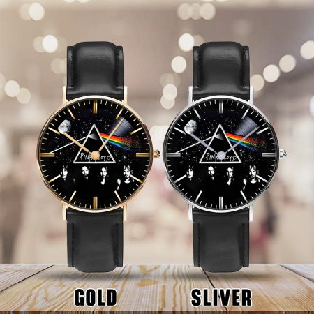 Pink Floyd Music Black Stitched Leather Watch Gift For Fan