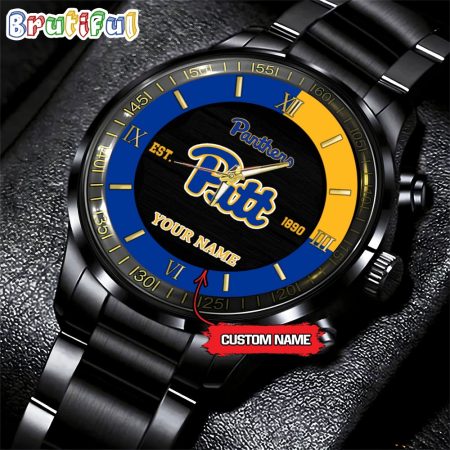 Pittsburgh Panthers NCAA Personalized Black Hand Watch For Fans