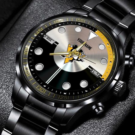 Pittsburgh Penguins NHL Personalized New Black Hand Watch Gift For Fans