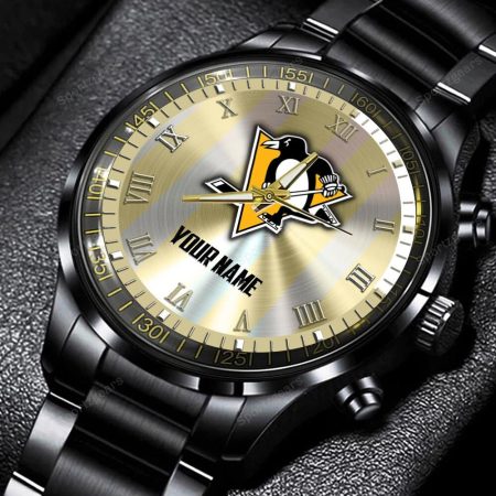 Pittsburgh Penguins NHL Personalized New Black Hand Watch Gift For Fans