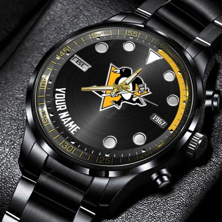 Pittsburgh Penguins NHL Personalized New Black Hand Watch Gift For Fans