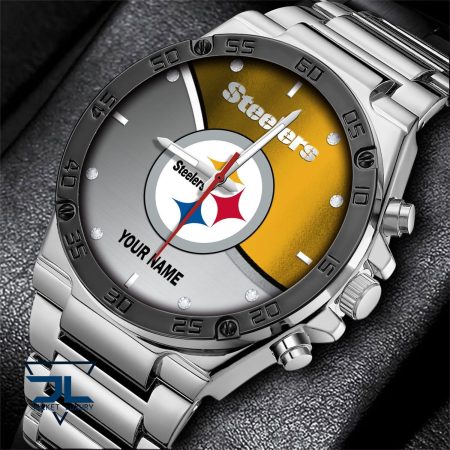 Pittsburgh Steelers NFL Personalized Black Hand Watch Gifts For Fans