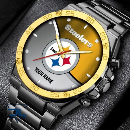 Pittsburgh Steelers NFL Personalized Black Hand Watch Gifts For Fans