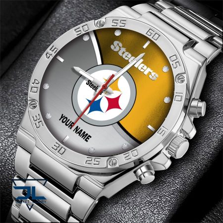 Pittsburgh Steelers NFL Personalized Black Hand Watch Gifts For Fans