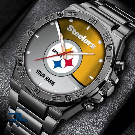 Pittsburgh Steelers NFL Personalized Black Hand Watch Gifts For Fans