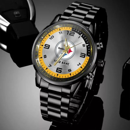 Pittsburgh Steelers NFL Personalized Black Hand Watch Gifts For Fans