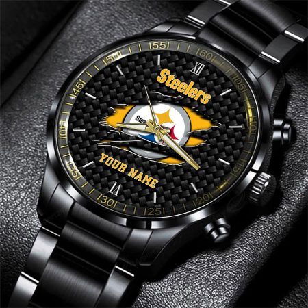 Pittsburgh Steelers NFL Personalized Sport Black Fashion Watch For Fan
