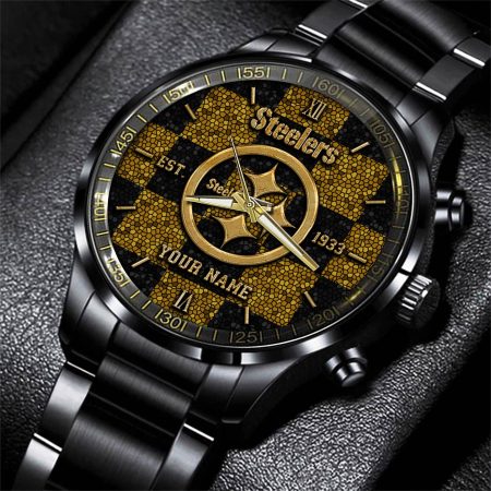 Pittsburgh Steelers NFL Personalized Sport Black Watch Gifts For Fans
